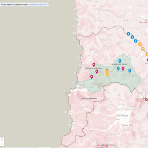 Mapa de iniciativas de adaptación en Aconcagua
