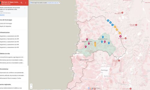 Mapa de iniciativas de adaptación en Aconcagua